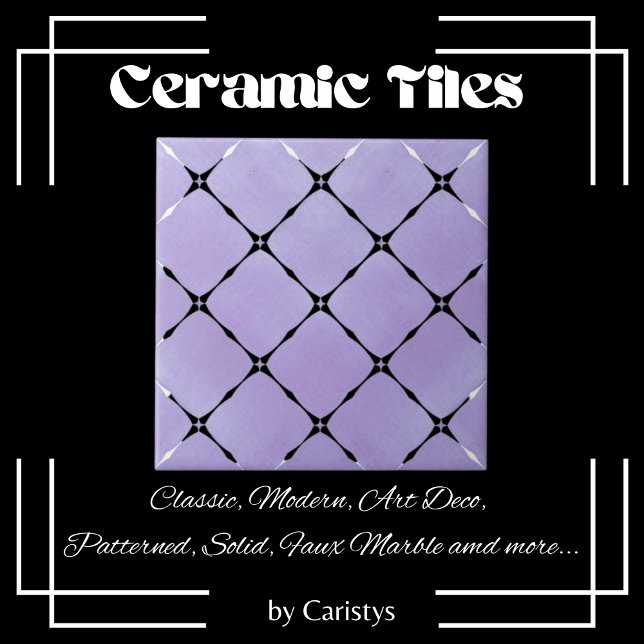 Azulejo De Cerâmica Elegante Pale Mauve & White Squares (Criador carregado)