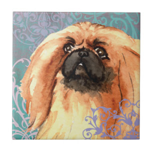 Azulejo De Cerâmica Elegante Pekingese