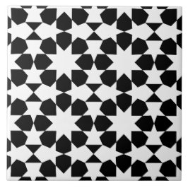 Azulejo De Cerâmica Elegante Preto e Branco