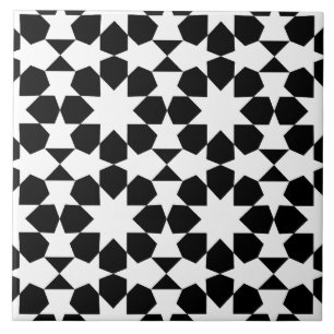 Azulejo De Cerâmica Elegante Preto e Branco