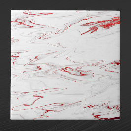 Azulejo De Cerâmica Elegante Red Faux Marble, Natal