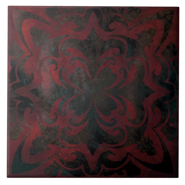 azulejo de cerâmica elegante romântica mandala (Frente)