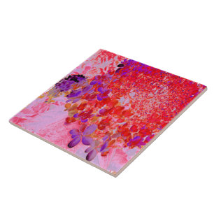 Azulejo De Cerâmica Elegante Roxo e Laranja