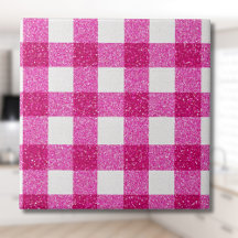 Elegante Tartan de Brilho Rosa no Branco no Dia do