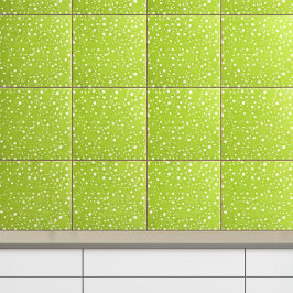 Azulejo De Cerâmica Elegante Verde Claro e Pontos Brancos | Moderno