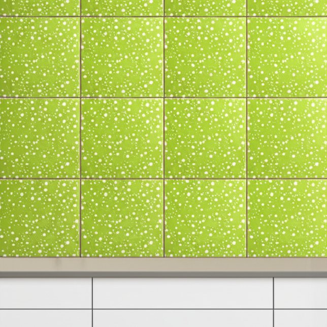 Azulejo De Cerâmica Elegante Verde Claro e Pontos Brancos | Moderno (Contemporary Wall Tiles
)