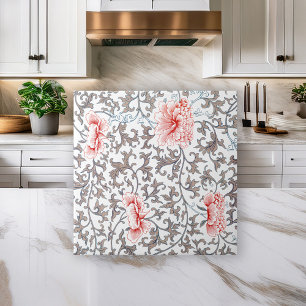 Azulejo De Cerâmica Elegante Vintage Botânico em Cores Neutras