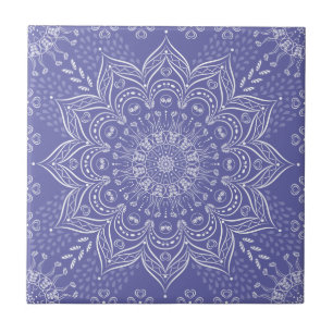 Azulejo De Cerâmica Elegante Violeta Purple Boho Mandala
