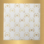 Azulejo De Cerâmica Elegante White Dourado Bees Laurel Wreath<br><div class="desc">Azulejo branco com abelhas douradas na coroa de louros.</div>