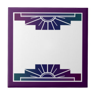 Azulejo De Cerâmica Elemento solar de deco de arte em cores escuras