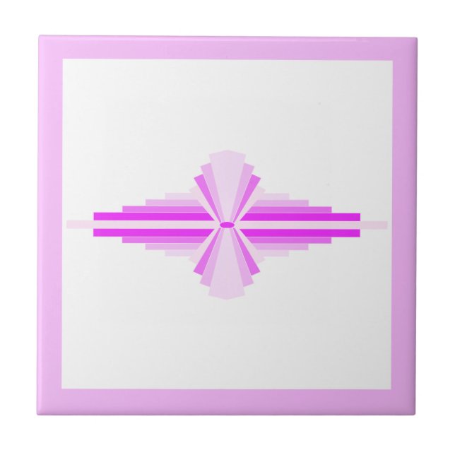 Azulejo De Cerâmica Elementos da arte deco a rosa (Frente)