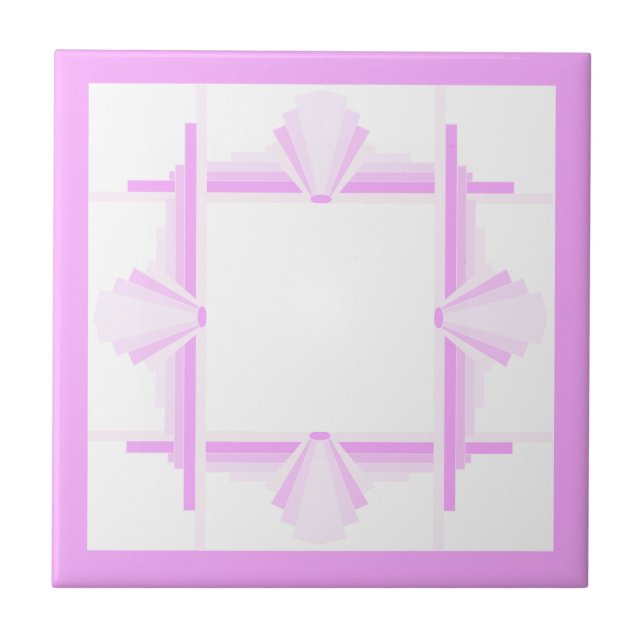 Azulejo De Cerâmica Elementos da arte deco a rosa (Frente)
