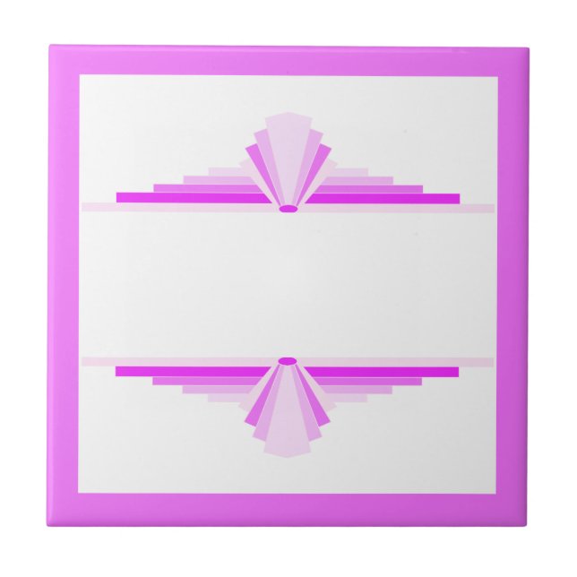Azulejo De Cerâmica Elementos da arte deco a rosa (Frente)