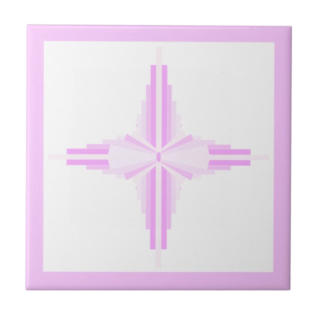 Azulejo De Cerâmica Elementos da arte deco a rosa (Frente)