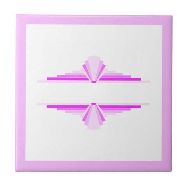 Azulejo De Cerâmica Elementos da arte deco a rosa (Frente)