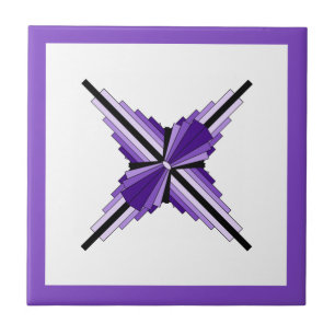 Azulejo De Cerâmica Elementos da arte deco em roxo