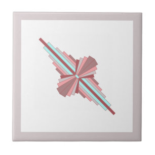 Azulejo De Cerâmica Elementos de arte deco em rosa escuro e azul