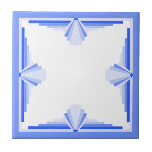 Azulejo De Cerâmica Elementos de arte em azul rico