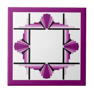 Azulejo De Cerâmica Elementos de deco da arte em framboesa e rosa