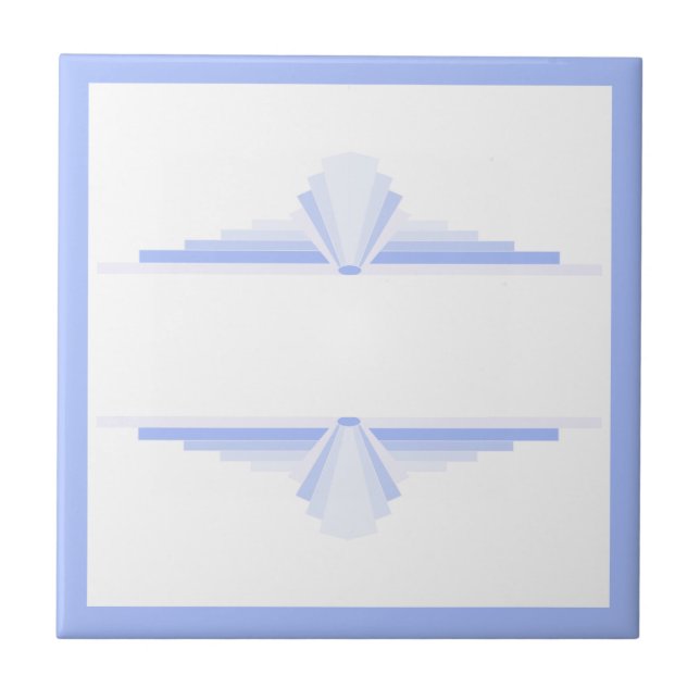 Azulejo De Cerâmica Elementos de deco da arte no azul de girassol mole (Frente)