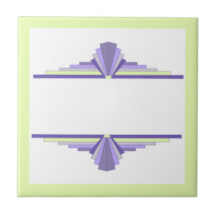 Azulejo De Cerâmica Elementos de deco de arte em limão e roxo