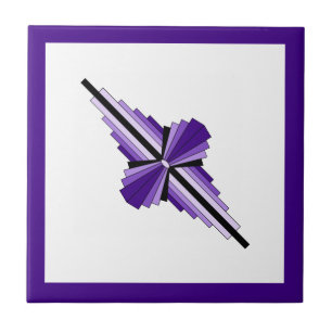 Azulejo De Cerâmica Elementos de deco de arte em roxo