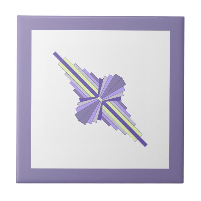 Azulejo De Cerâmica Elementos de deco de arte em uva, limão e lilac (Frente)