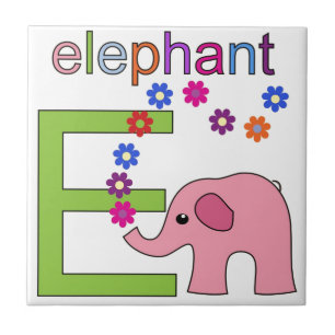 Azulejo De Cerâmica Elephant - Letra E