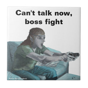 Azulejo De Cerâmica Elf Video Gamer Reproduzindo Videos games Fantasia