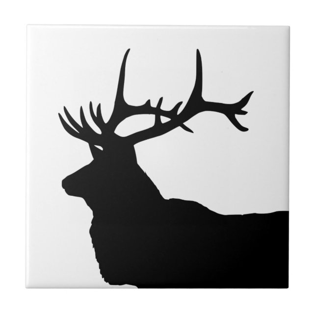 Azulejo De Cerâmica Elk Head Silhouette (Frente)