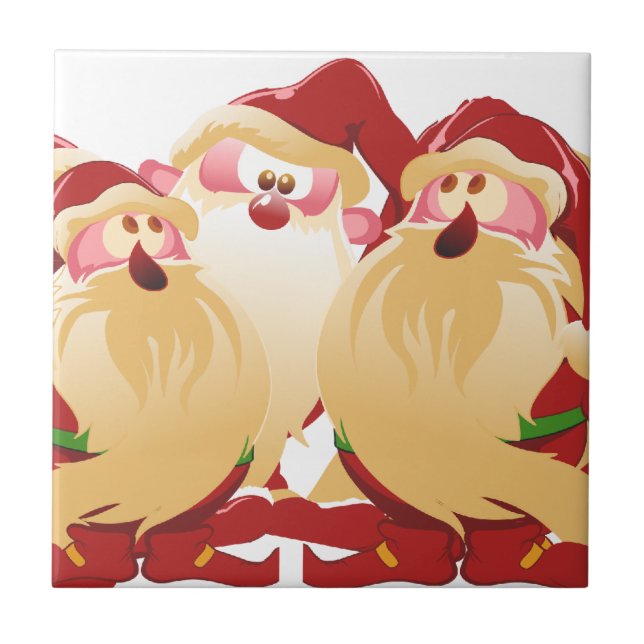 Azulejo De Cerâmica Elves de Natal (Frente)