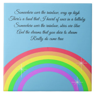 Azulejo De Cerâmica Em Algum Lugar Sobre O Arco-Íris