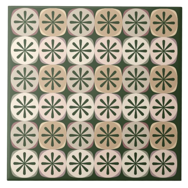 Azulejo de cerâmica em fatias verdes (Frente)