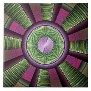 Azulejo De Cerâmica Em volta de e arte decorativa moderna colorida do