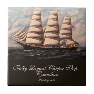 Azulejo De Cerâmica Embarcação de Clipper Canadiano Totalmente Rigoros