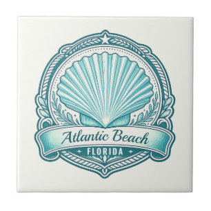 Azulejo De Cerâmica Emblema Costeiro de Atlantic Beach FL