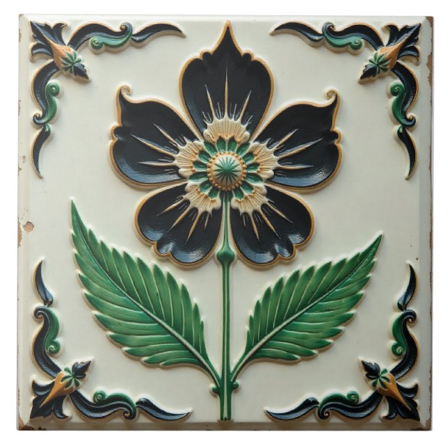 Azulejo De Cerâmica Emblema da Noite (Frente)
