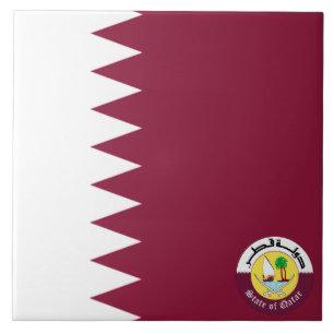 Azulejo De Cerâmica emblema de bandeira do Qatar