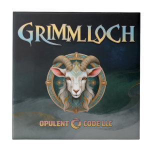 Azulejo De Cerâmica Emblema de Cabra Grimmloch RPG de Fantasia