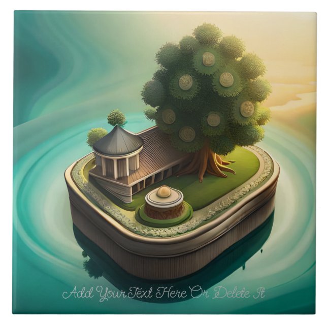 Azulejo De Cerâmica Emerald Enchantment - Casa de Dreamlike, Árvore da (Frente)