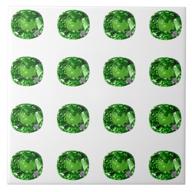 Azulejo De Cerâmica Emerald Gemstone, Verde (Frente)