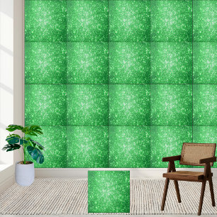 Azulejo de cerâmica Emerald Green Glitter Sparkle