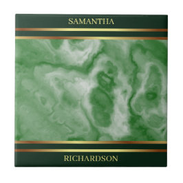 Azulejo De Cerâmica Emerald Green Marble E Dourado Strike Name