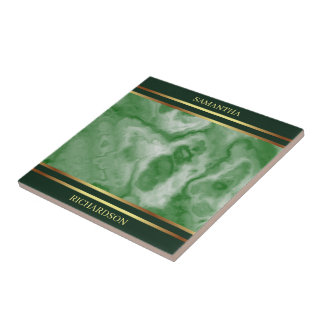 Azulejo De Cerâmica Emerald Green Marble E Dourado Strike Name