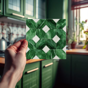 Azulejo De Cerâmica Emerald Green Wall Decor Art Nouveau Mosaico