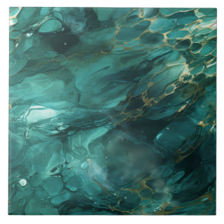Azulejo De Cerâmica Emerald River, Hyper-Realística, Sem Olhos