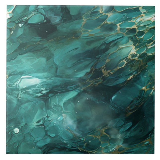 Azulejo De Cerâmica Emerald River, Hyper-Realística, Sem Olhos (Frente)