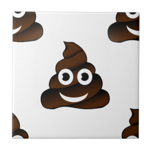 Azulejo De Cerâmica emoji de cocô engraçado