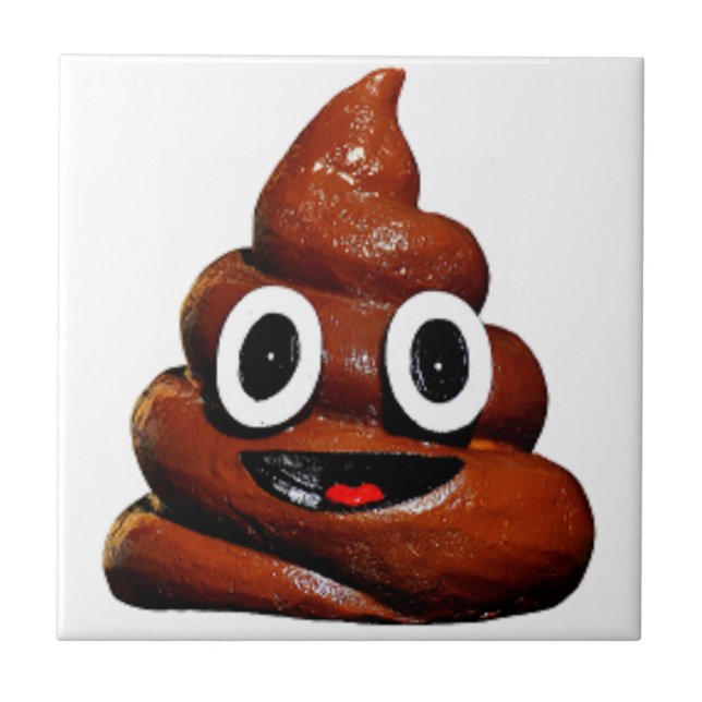 Azulejo De Cerâmica emoji feliz e engraçado (Frente)