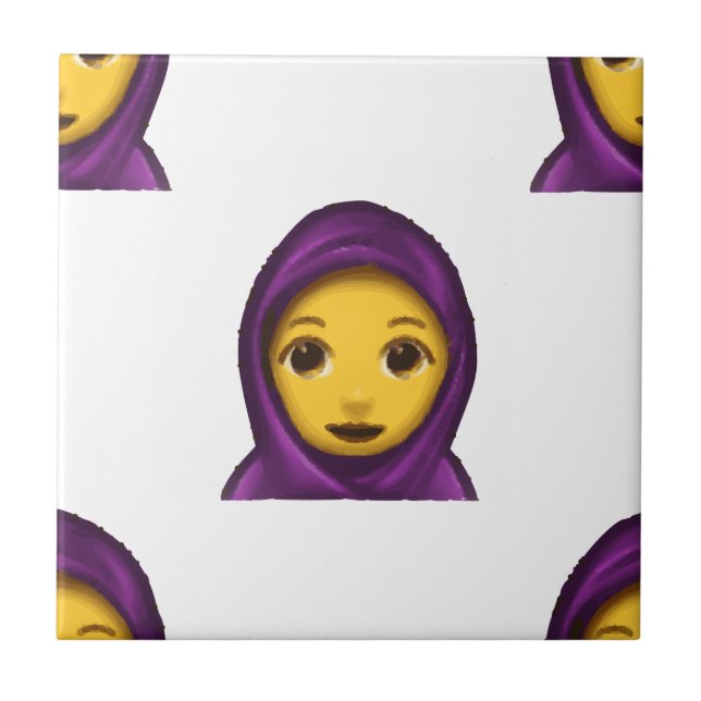 Azulejo De Cerâmica emoji hajib (Frente)